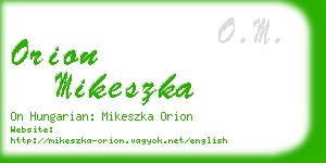 orion mikeszka business card
